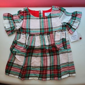 Crown & Ivy Baby plaid dress 12m NWT